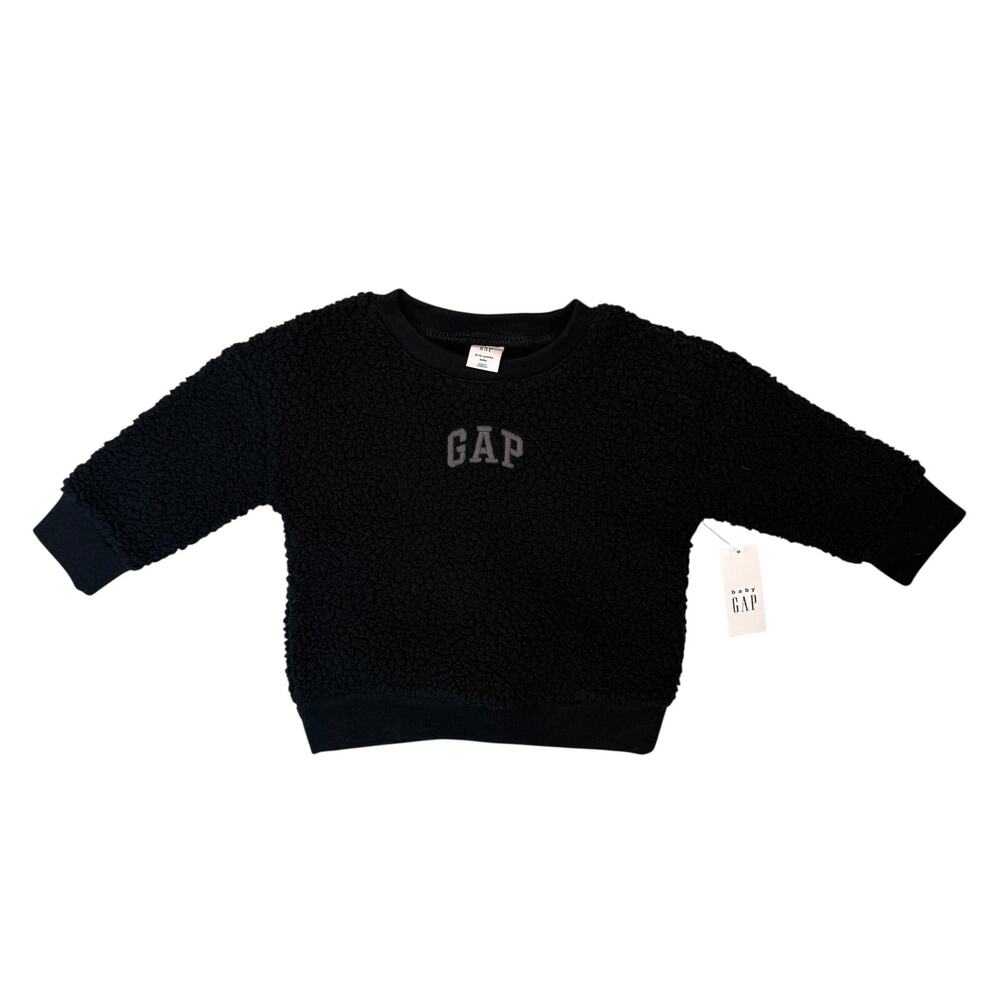 NWT Baby Gap Sherpa Sweatshirt Black Size 6-12 Months